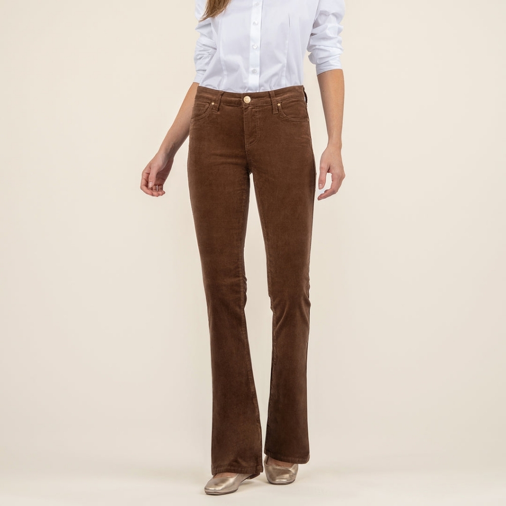 KUT from the Kloth | Karen Baby Bootcut Corduroy Pants (Dark Brown)